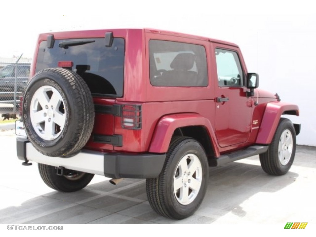 2011 Wrangler Sahara 4x4 - Deep Cherry Red Crystal Pearl / Black/Dark Saddle photo #4