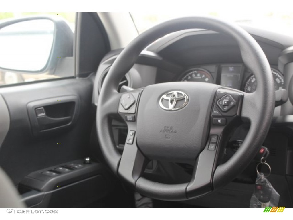 2018 Toyota Tacoma SR Double Cab Cement Gray Steering Wheel Photo #126260956