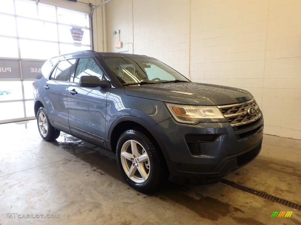 2018 Explorer 4WD - Blue Metallic / Medium Stone photo #1
