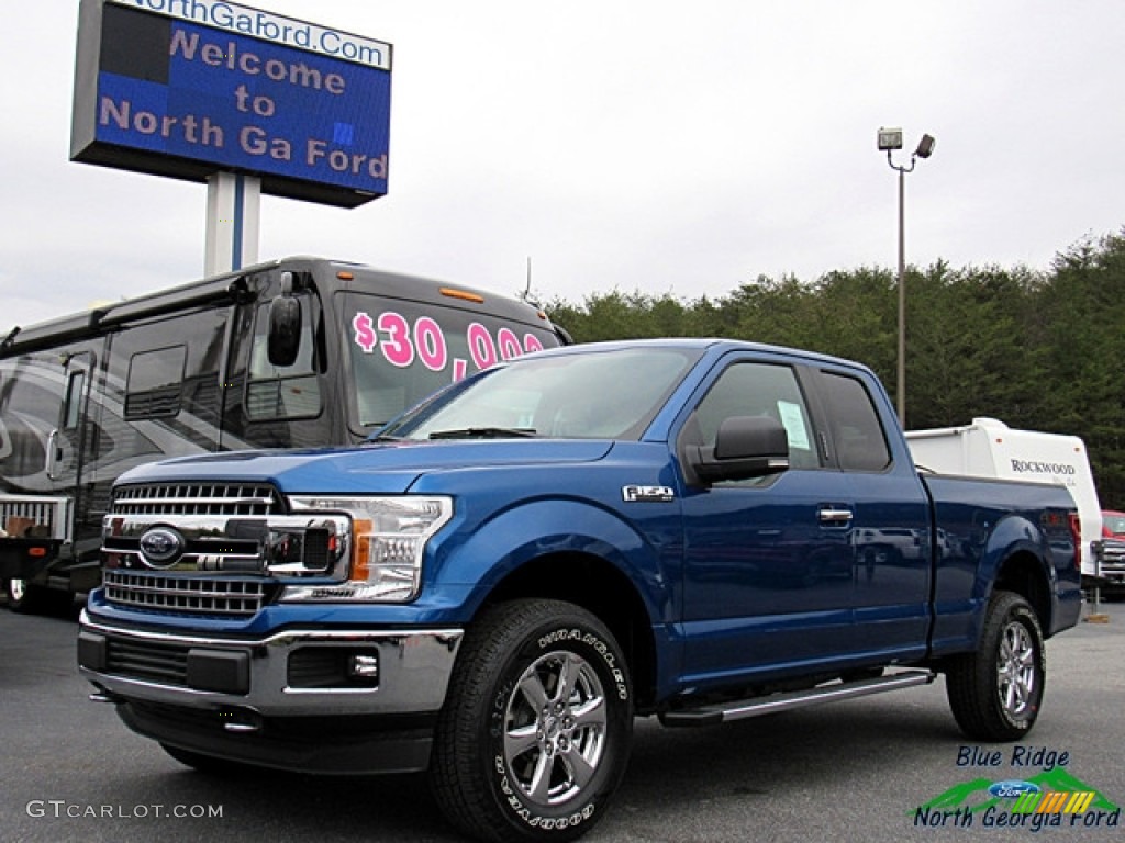 2018 F150 XLT SuperCab 4x4 - Lightning Blue / Earth Gray photo #1