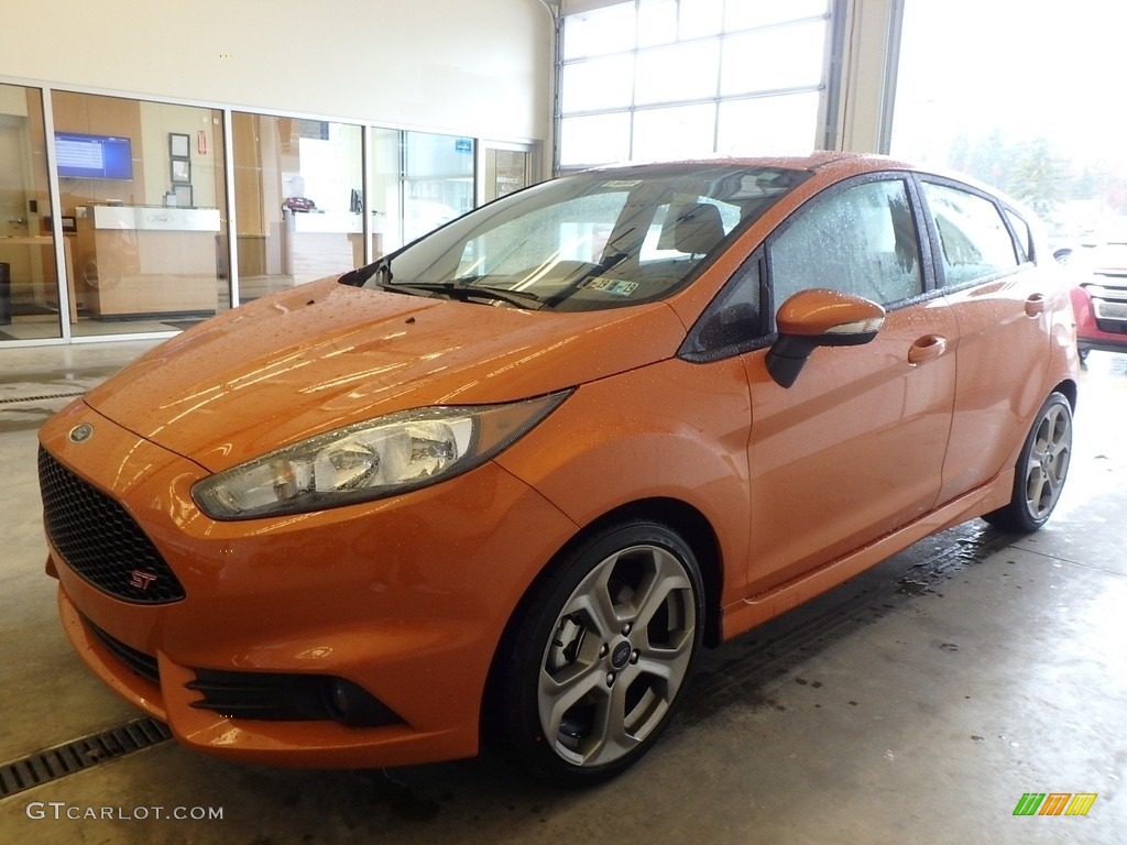 Orange Spice 2018 Ford Fiesta ST Hatchback Exterior Photo #126266473