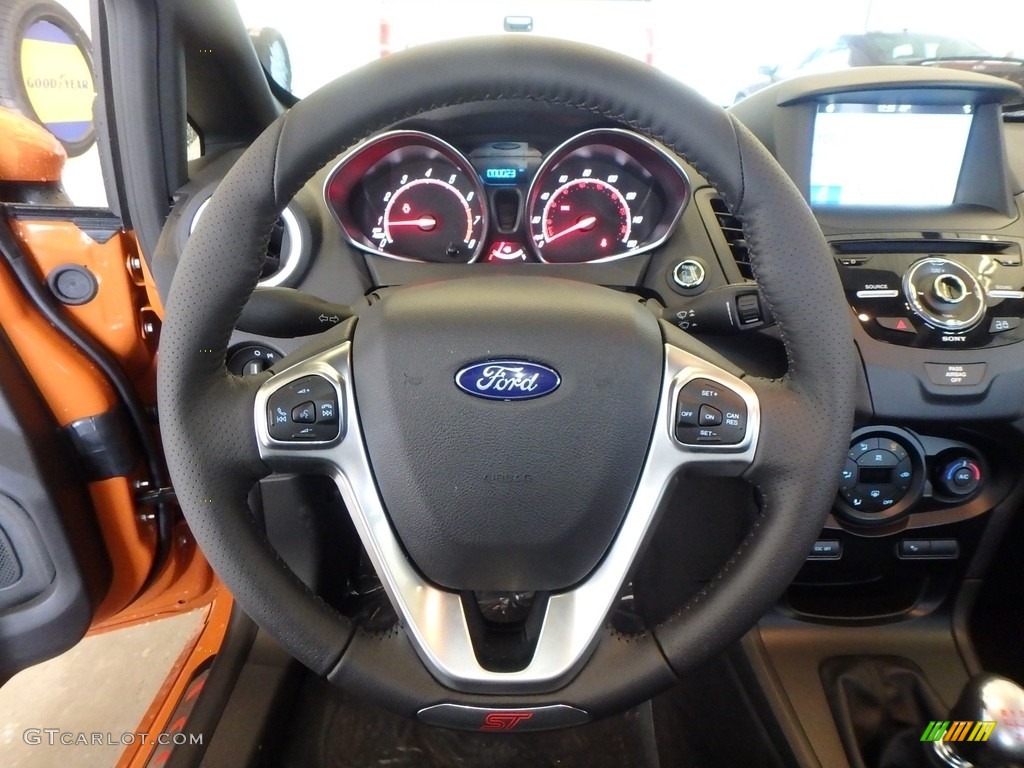 2018 Ford Fiesta ST Hatchback Charcoal Black Steering Wheel Photo #126266812