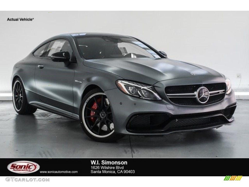 2018 C 63 S AMG Coupe - designo Selenite Grey (Matte) / Black photo #1