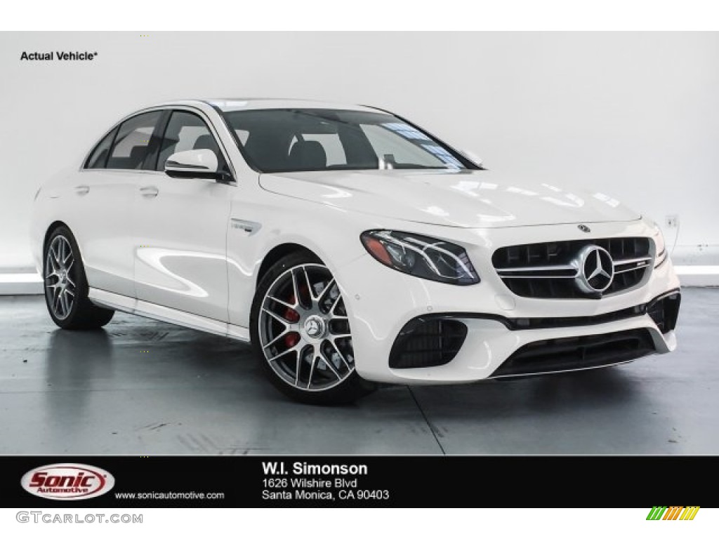 2018 E AMG 63 S 4Matic - designo Diamond White Metallic / Black photo #1