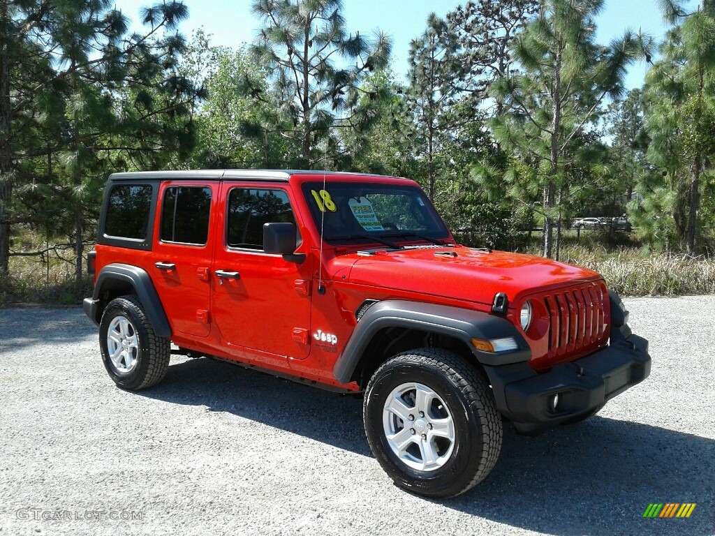 2018 Wrangler Unlimited Sport 4x4 - Firecracker Red / Black photo #7