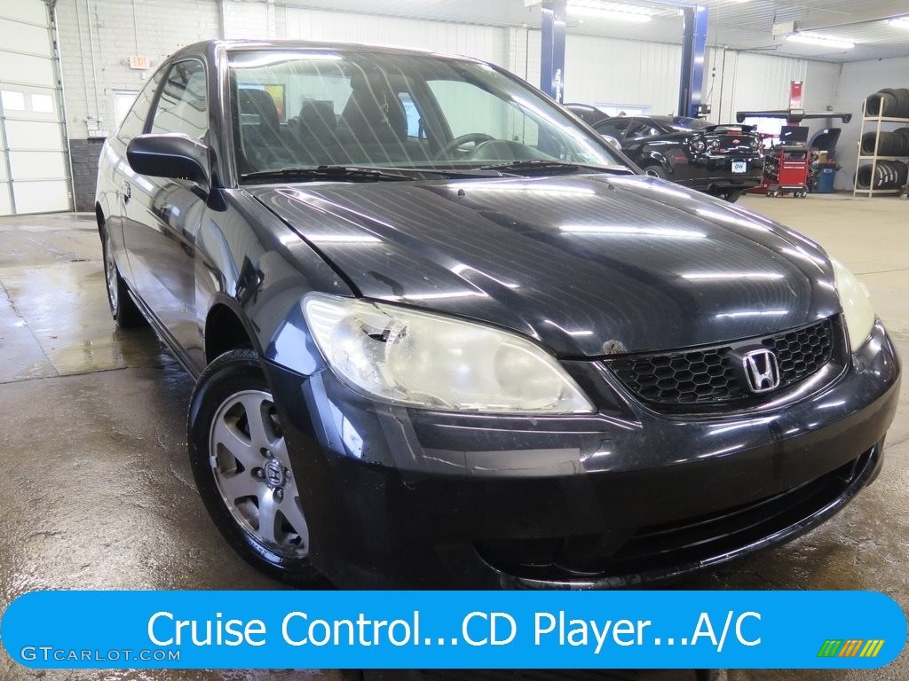 2005 Civic LX Coupe - Nighthawk Black Pearl / Gray photo #1