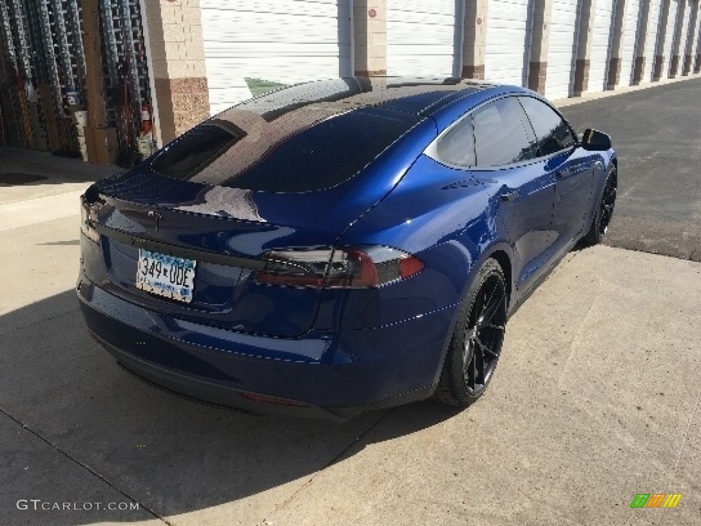 2015 Model S P85D Performance - Deep Blue Metallic / Black photo #11