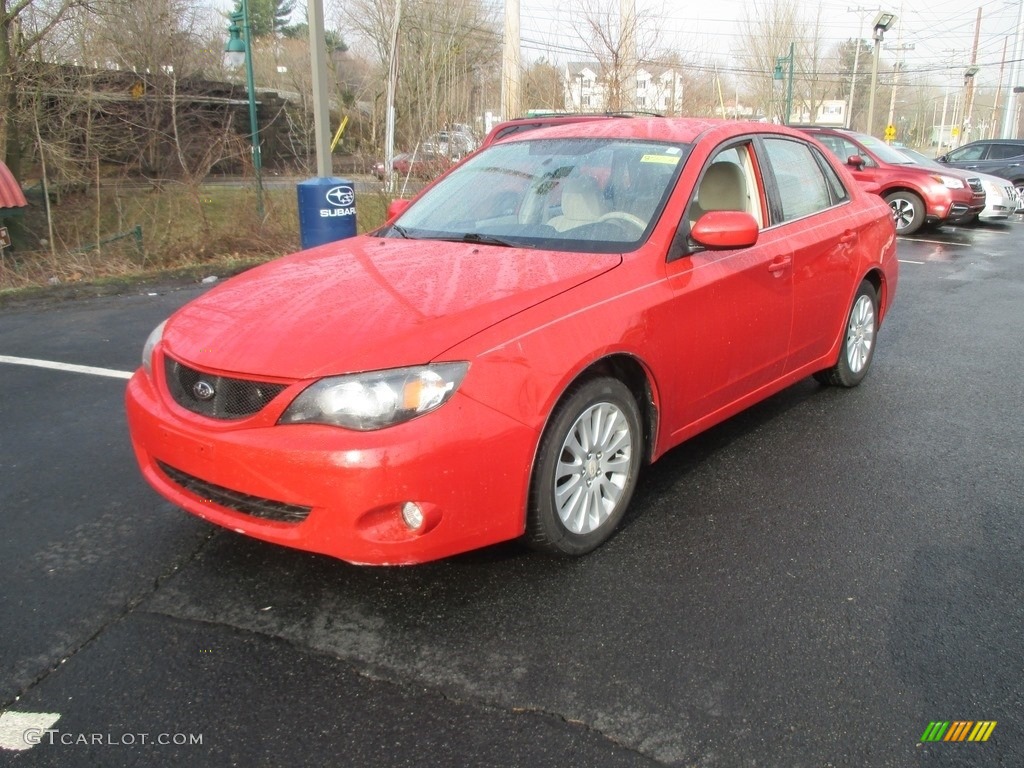2008 Impreza 2.5i Sedan - Lightning Red / Ivory photo #2