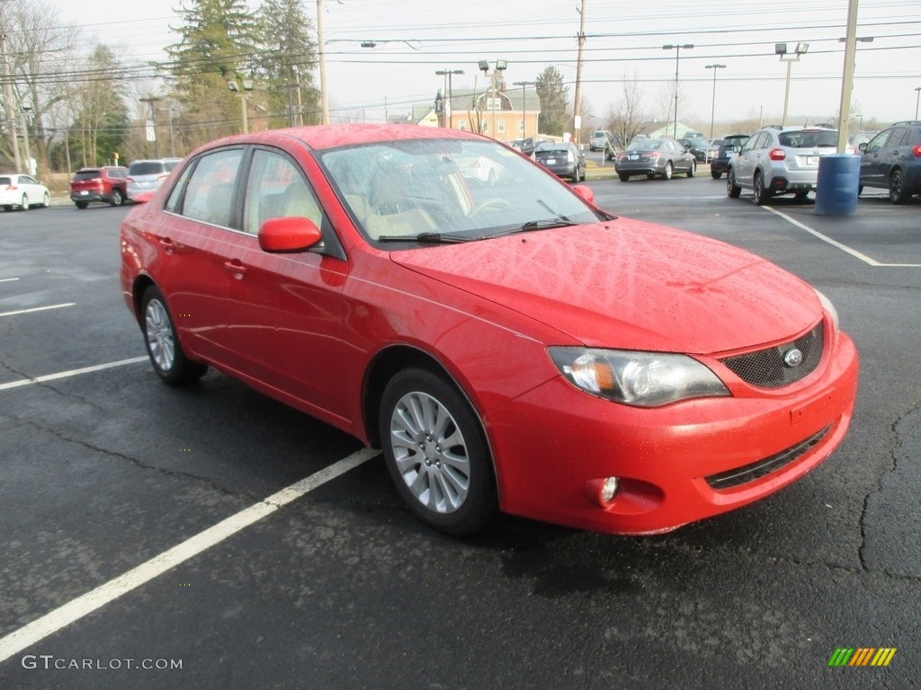2008 Impreza 2.5i Sedan - Lightning Red / Ivory photo #4