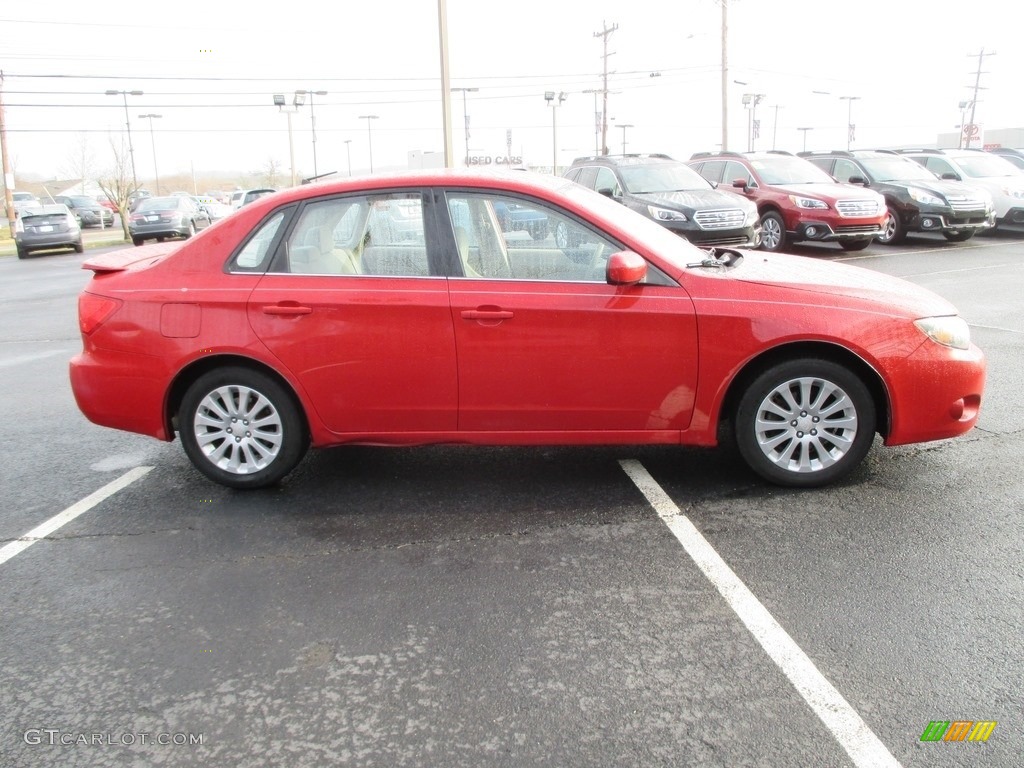 2008 Impreza 2.5i Sedan - Lightning Red / Ivory photo #5