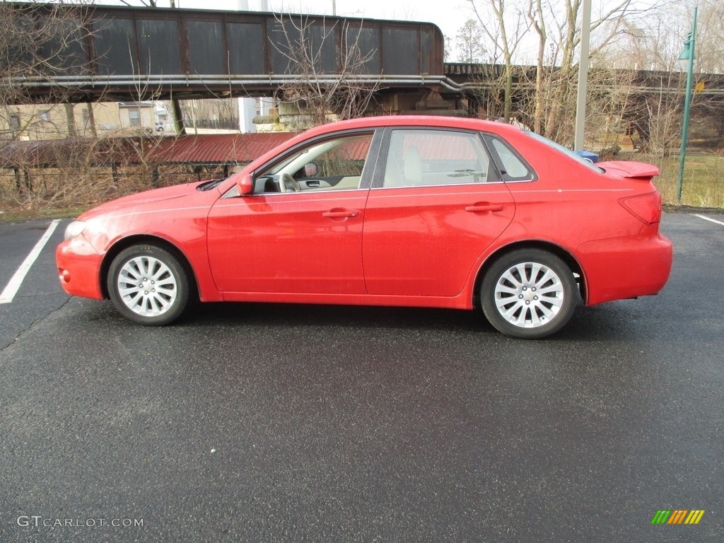 2008 Impreza 2.5i Sedan - Lightning Red / Ivory photo #9