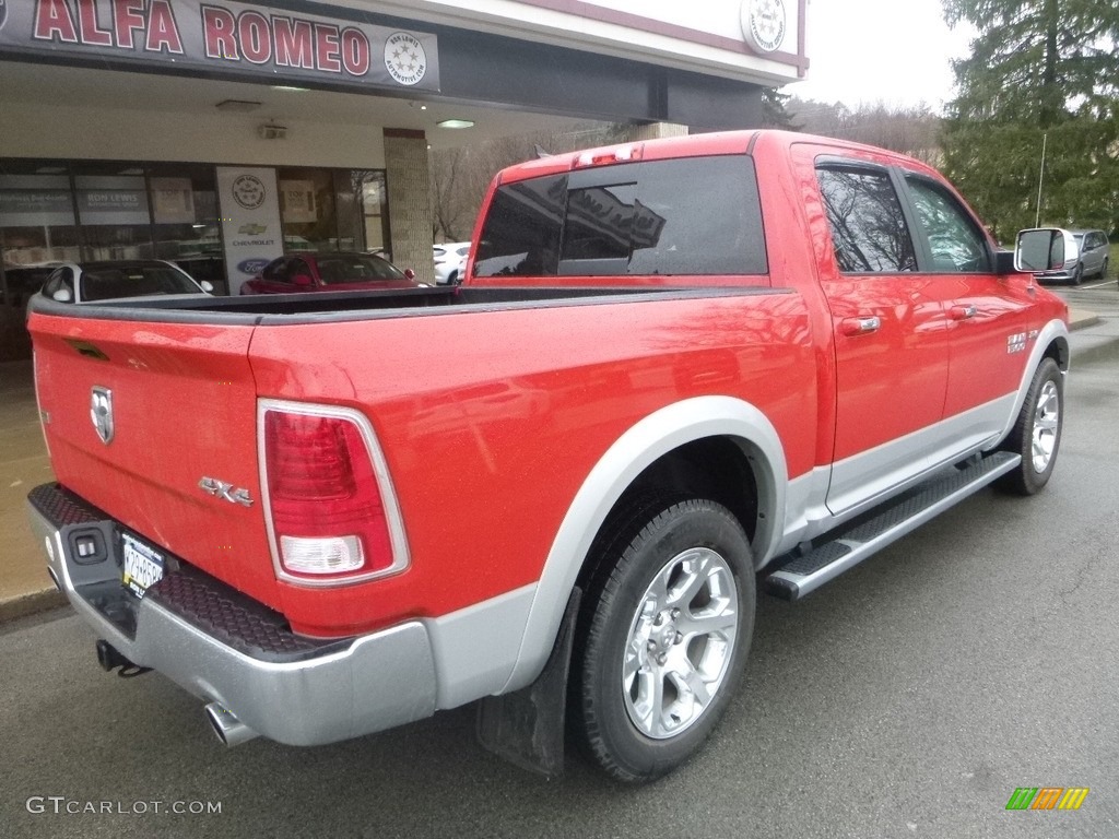 2014 1500 Laramie Crew Cab 4x4 - Flame Red / Canyon Brown/Light Frost Beige photo #2