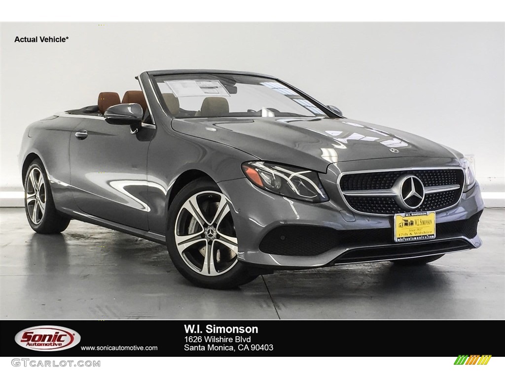 2018 E 400 Convertible - Selenite Grey Metallic / Saddle Brown/Black photo #1