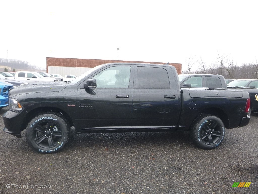 2018 1500 Sport Crew Cab 4x4 - Brilliant Black Crystal Pearl / Black photo #2