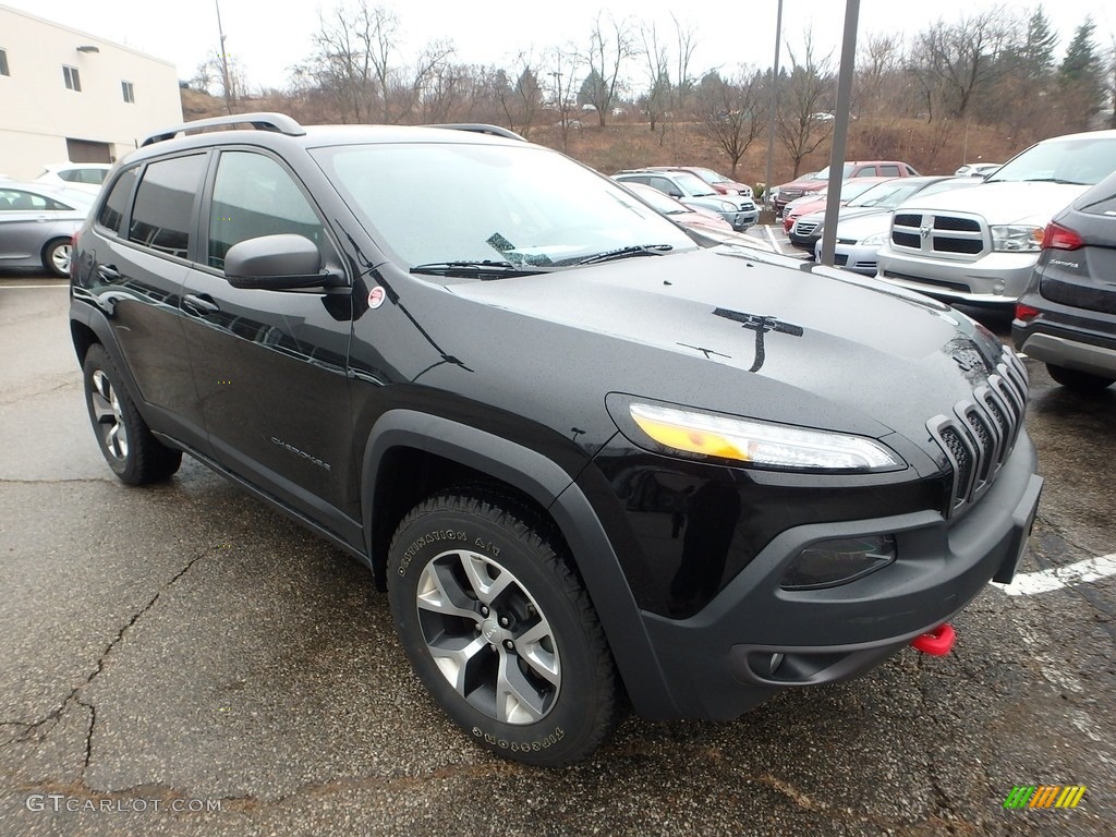 Diamond Black Crystal Pearl 2018 Jeep Cherokee Trailhawk 4x4 Exterior Photo #126319947