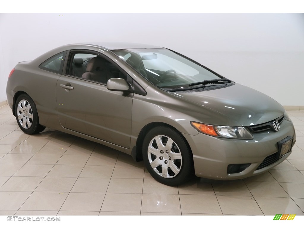 2006 Civic LX Coupe - Galaxy Gray Metallic / Gray photo #1