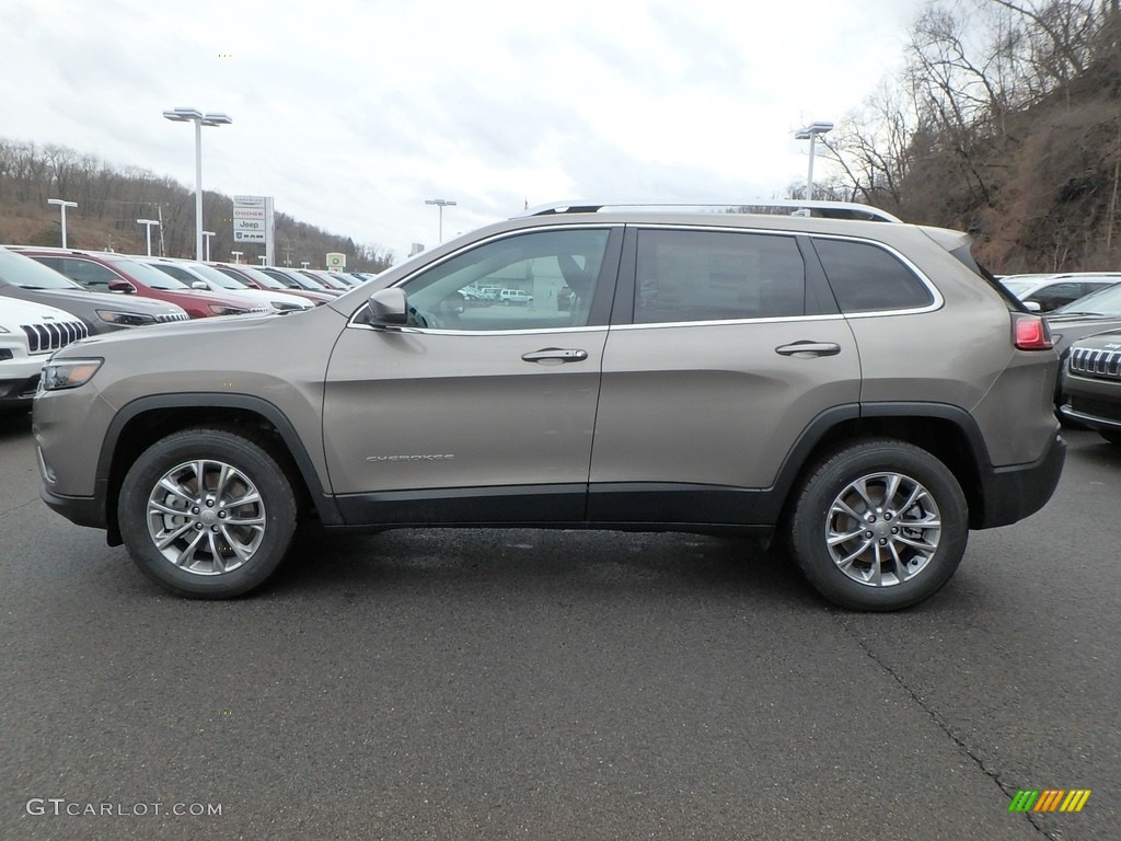 Light Brownstone Pearl 2019 Jeep Cherokee Latitude Plus 4x4 Exterior Photo #126323526