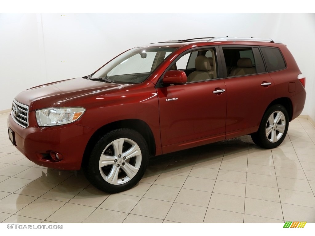 2008 Highlander Limited 4WD - Salsa Red Pearl / Sand Beige photo #3