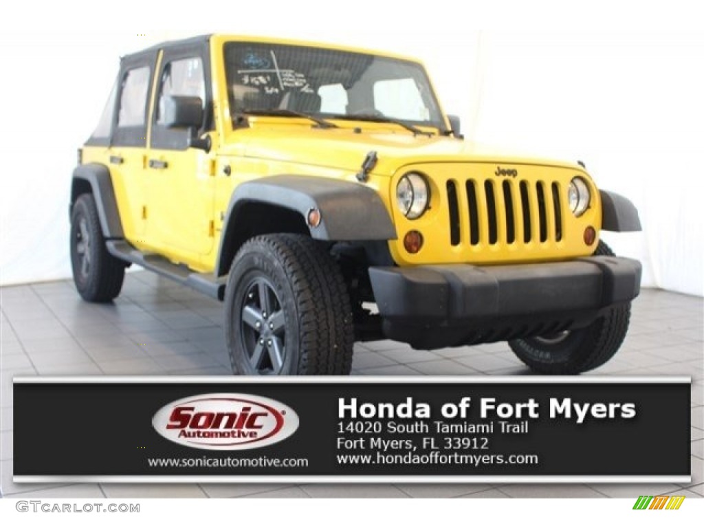 2008 Wrangler Unlimited X - Detonator Yellow / Dark Slate Gray/Med Slate Gray photo #1