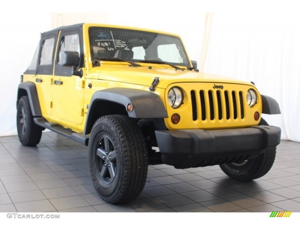 2008 Wrangler Unlimited X - Detonator Yellow / Dark Slate Gray/Med Slate Gray photo #2