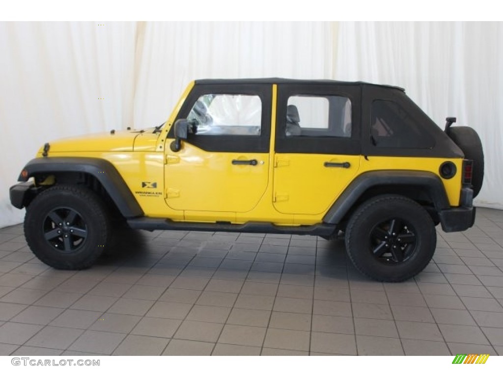 2008 Wrangler Unlimited X - Detonator Yellow / Dark Slate Gray/Med Slate Gray photo #5