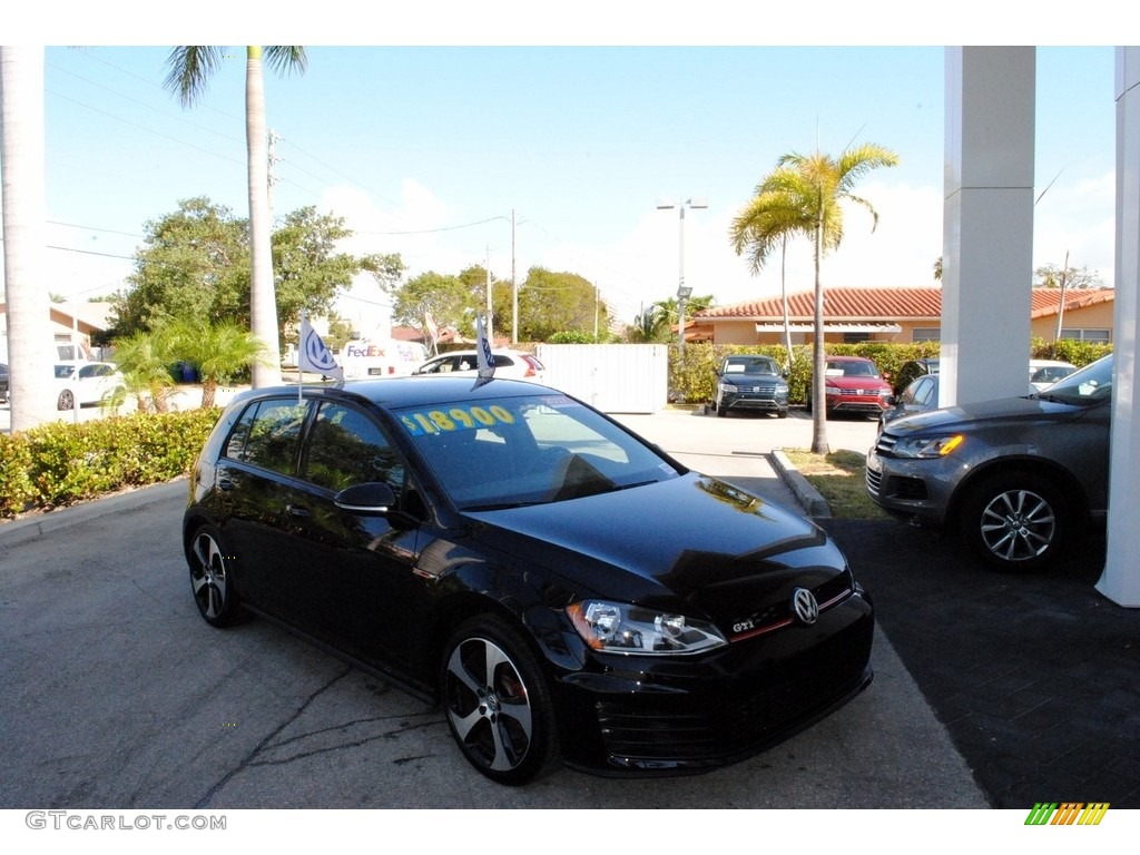 2017 Golf GTI 4-Door 2.0T S - Deep Black Pearl / Titan Black photo #1