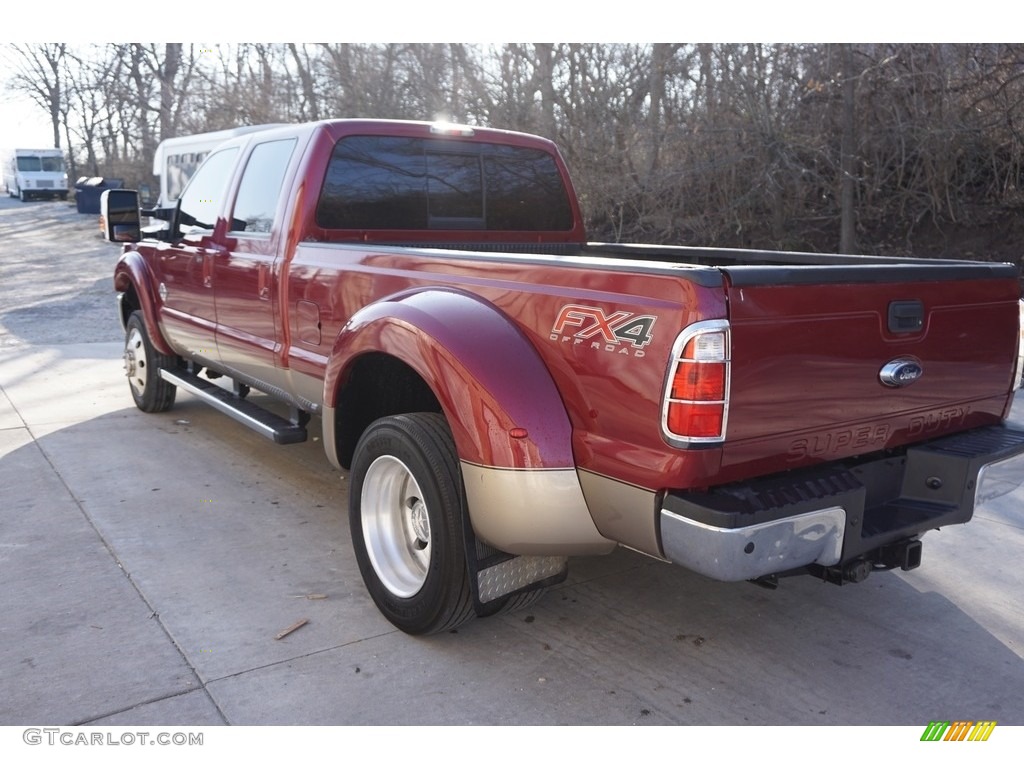 2014 F350 Super Duty Lariat Crew Cab 4x4 Dually - Ruby Red Metallic / Adobe photo #18