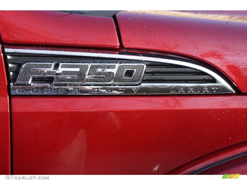 2014 F350 Super Duty Lariat Crew Cab 4x4 Dually - Ruby Red Metallic / Adobe photo #25