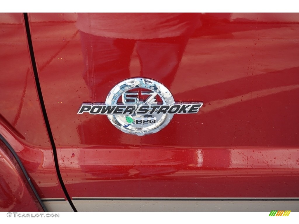 2014 F350 Super Duty Lariat Crew Cab 4x4 Dually - Ruby Red Metallic / Adobe photo #34