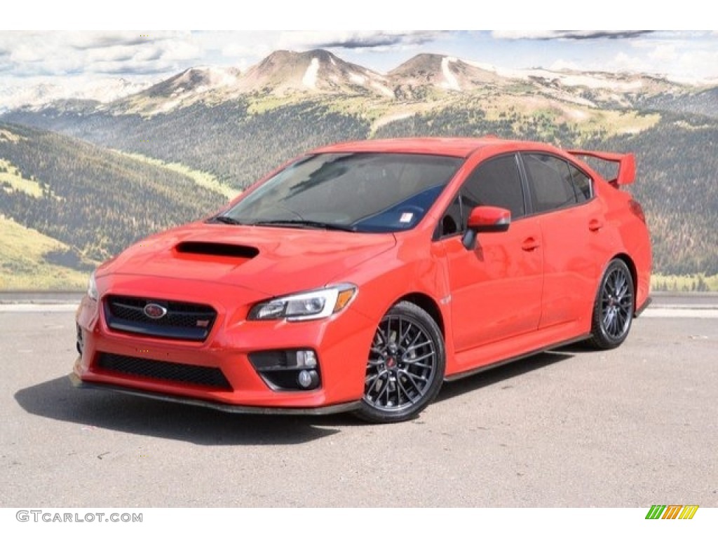 Lightning Red 2015 Subaru WRX STI Limited Exterior Photo #126339845