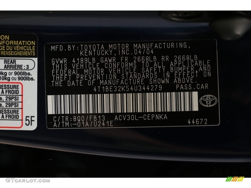 2004 Camry LE - Stratosphere Mica / Stone photo #23