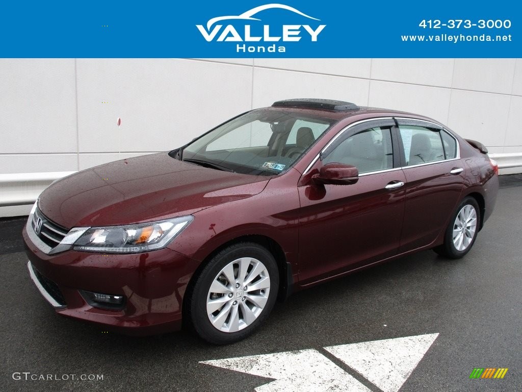 2014 Accord EX-L Sedan - Basque Red Pearl II / Ivory photo #1