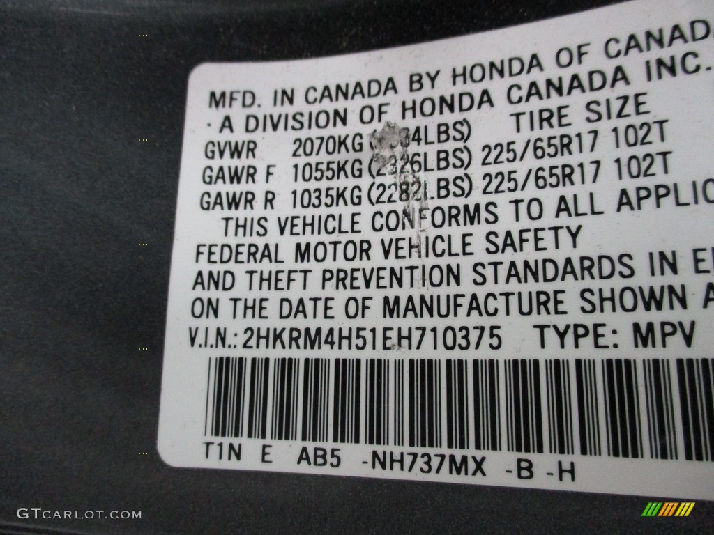 2014 CR-V EX AWD - Polished Metal Metallic / Gray photo #19