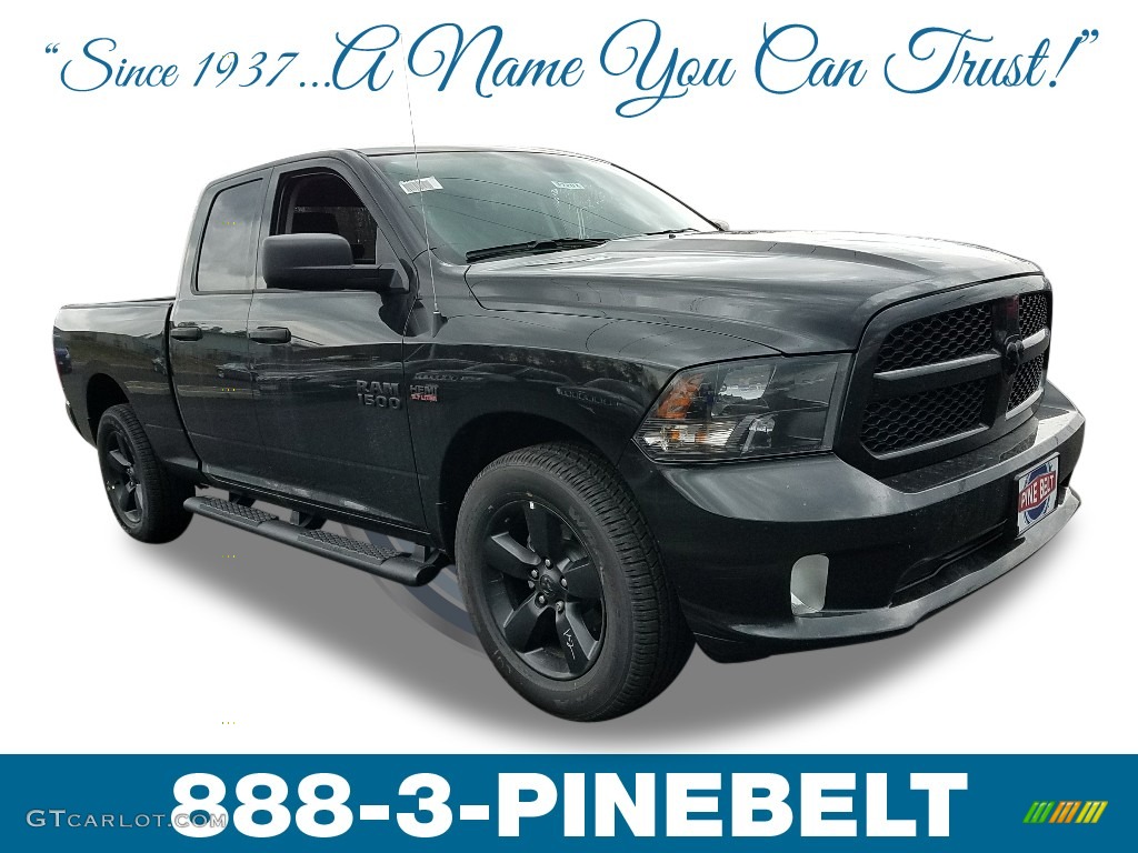 2018 1500 Express Quad Cab 4x4 - Brilliant Black Crystal Pearl / Black/Diesel Gray photo #1