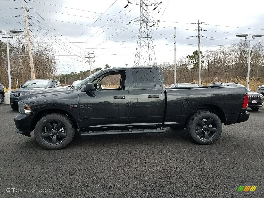 2018 1500 Express Quad Cab 4x4 - Brilliant Black Crystal Pearl / Black/Diesel Gray photo #3