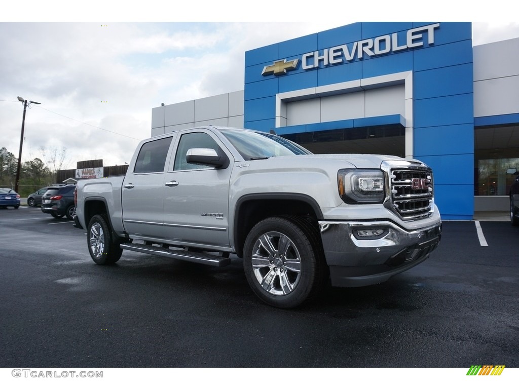 2018 Quicksilver Metallic GMC Sierra 1500 SLT Crew Cab 4WD 126330041