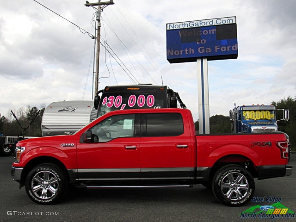 2018 F150 XLT SuperCrew 4x4 - Race Red / Earth Gray photo #2