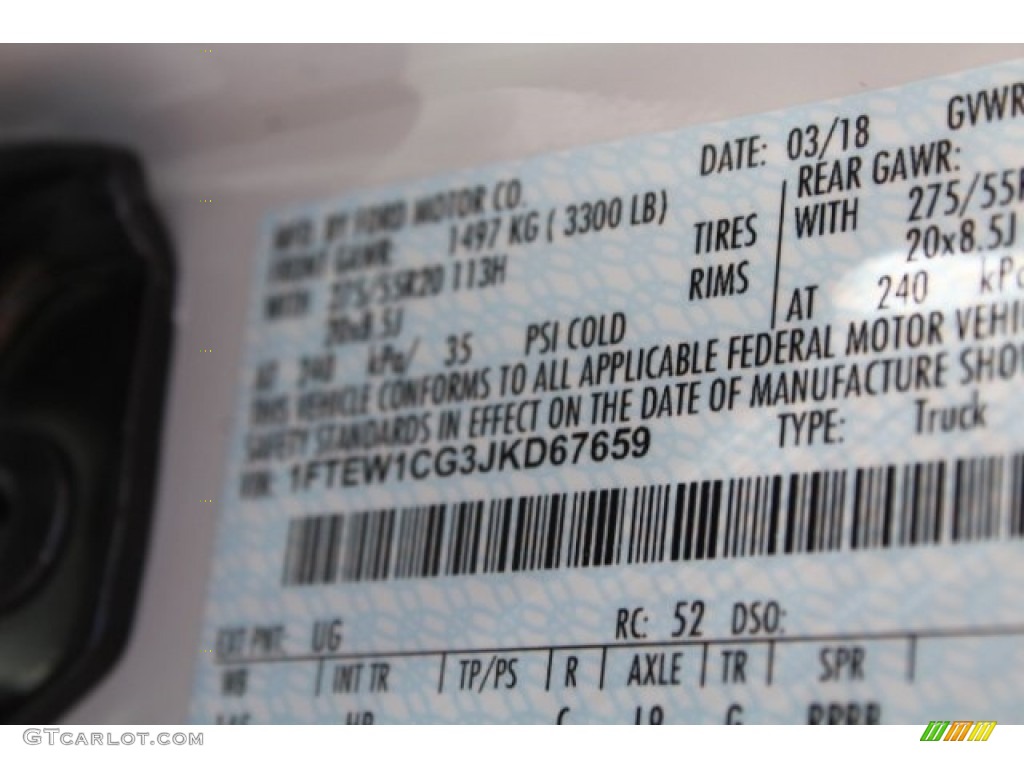 2018 F150 Lariat SuperCrew - White Platinum / Black photo #36