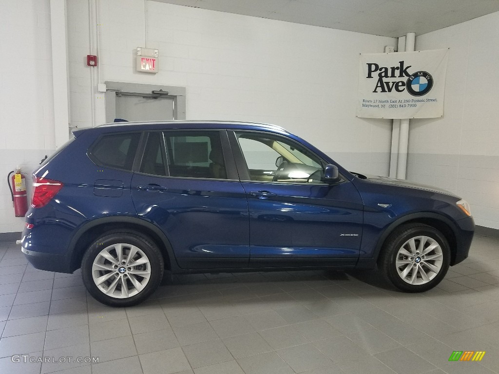 2015 X3 xDrive28i - Deep Sea Blue Metallic / Sand Beige photo #6