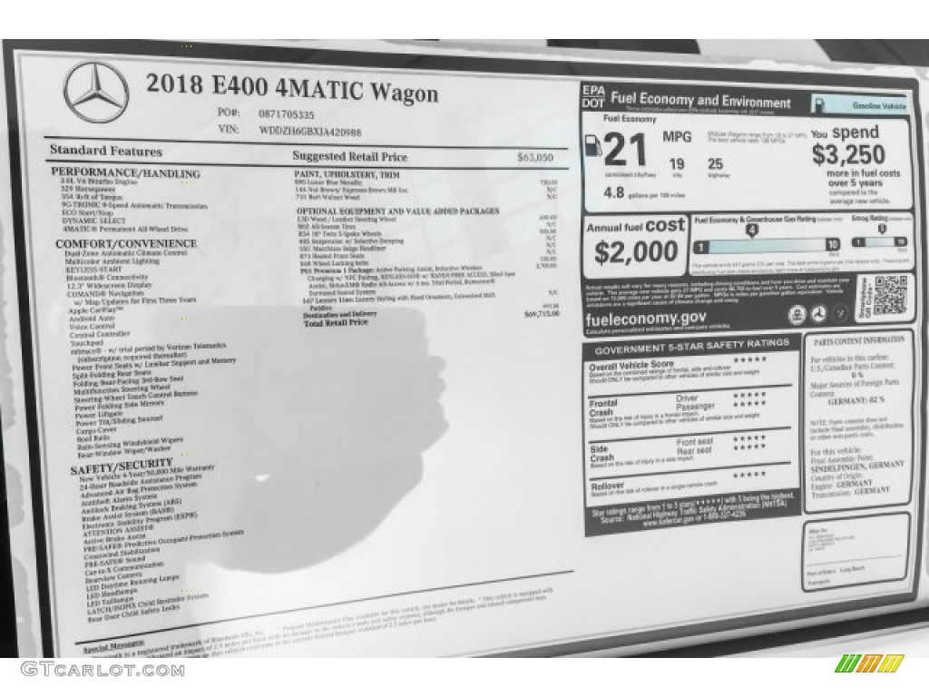 2018 E 400 4Matic Wagon - Lunar Blue Metallic / Nut Brown/Espresso photo #10