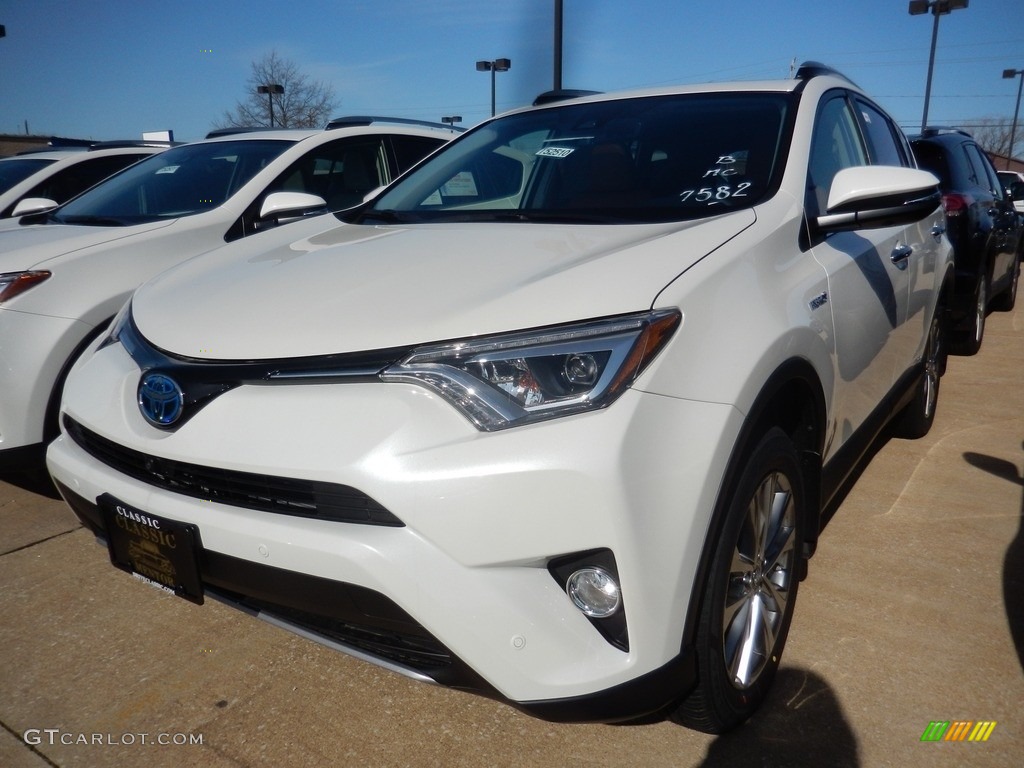 2018 RAV4 Limited AWD Hybrid - Blizzard White Pearl / Cinnamon photo #1