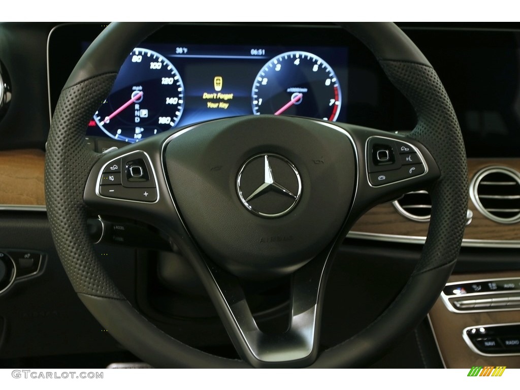 2018 Mercedes-Benz E 300 4Matic Sedan Black Steering Wheel Photo #126372084