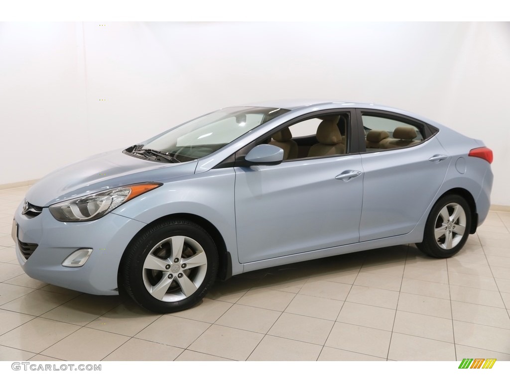 2012 Elantra GLS - Blue Sky Metallic / Beige photo #3