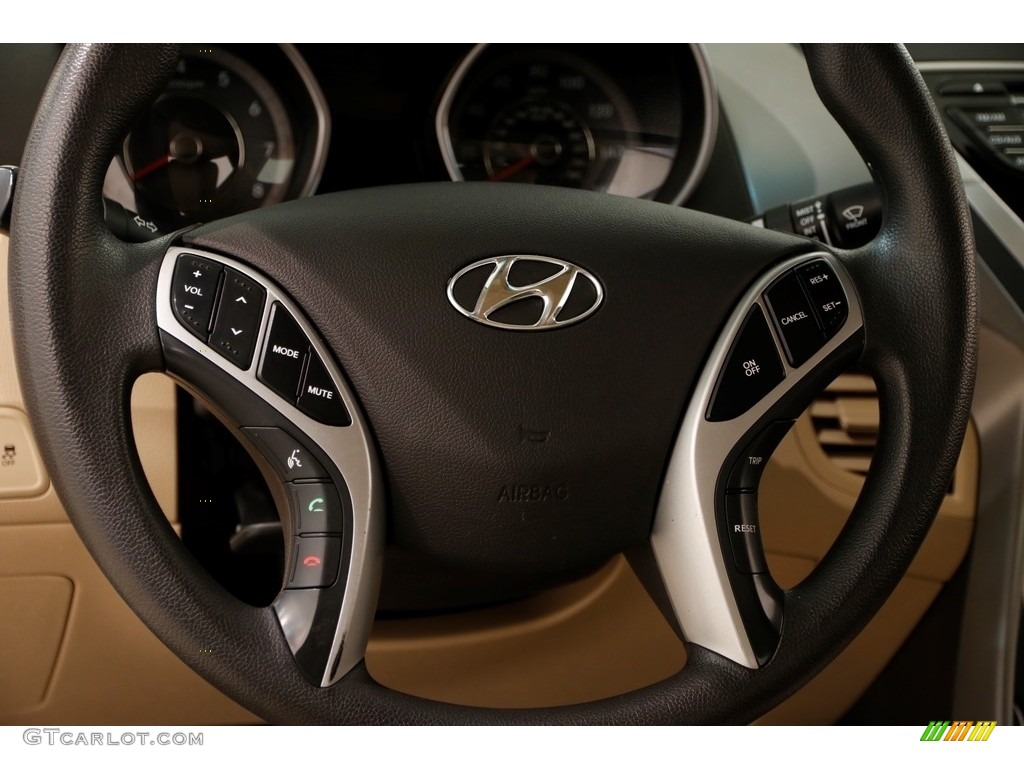 2012 Elantra GLS - Blue Sky Metallic / Beige photo #7
