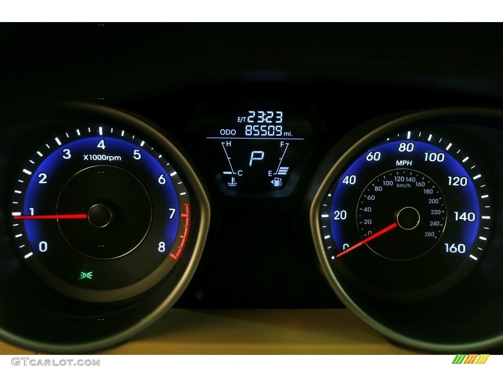2012 Elantra GLS - Blue Sky Metallic / Beige photo #8