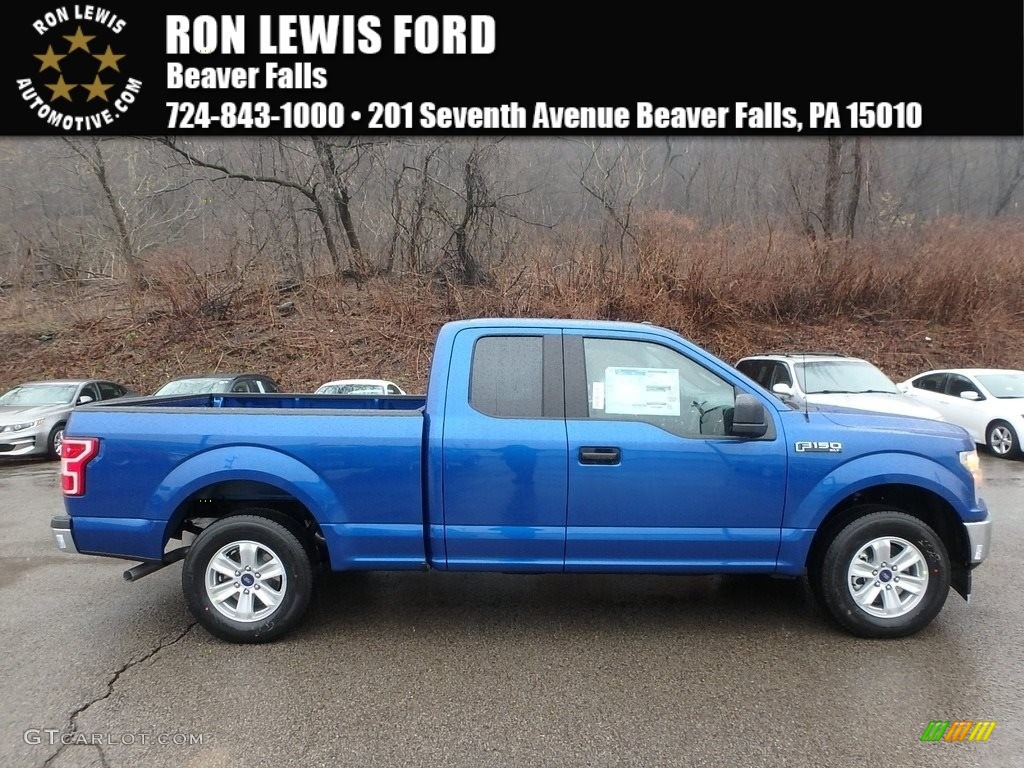 2018 F150 XLT SuperCab - Lightning Blue / Earth Gray photo #1