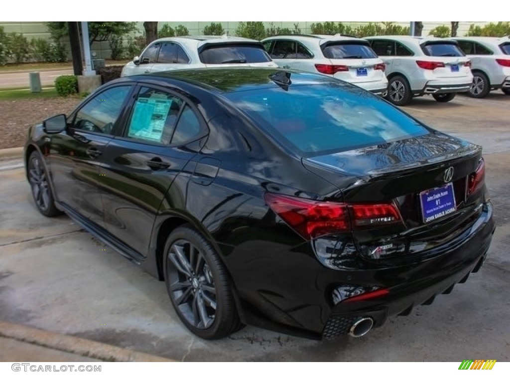 2018 TLX V6 SH-AWD A-Spec Sedan - Crystal Black Pearl / Red photo #5