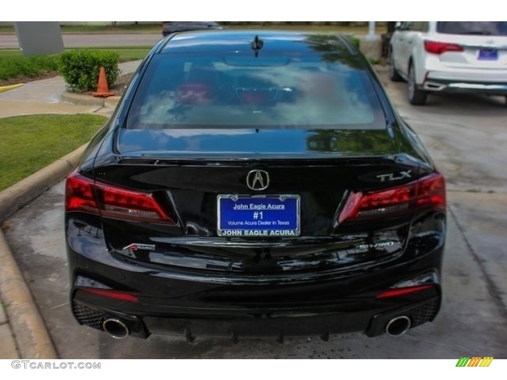 2018 TLX V6 SH-AWD A-Spec Sedan - Crystal Black Pearl / Red photo #6