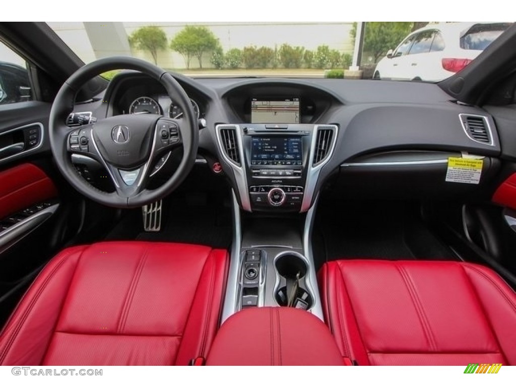 Red Interior 2018 Acura TLX V6 SH-AWD A-Spec Sedan Photo #126395379