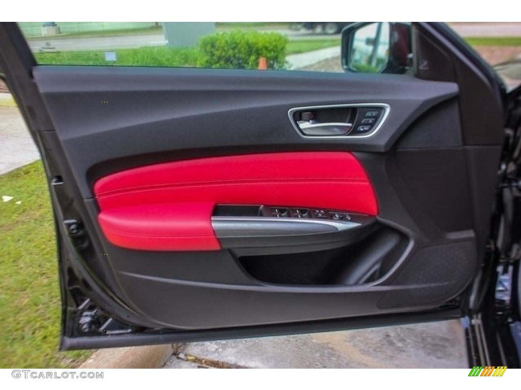 2018 Acura TLX V6 SH-AWD A-Spec Sedan Red Door Panel Photo #126395457